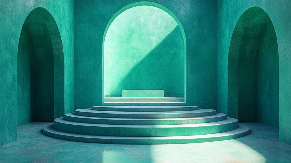 绿色圆形舞台中心对称