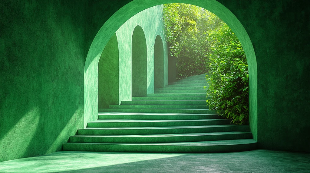 绿色圆形舞台中心对称