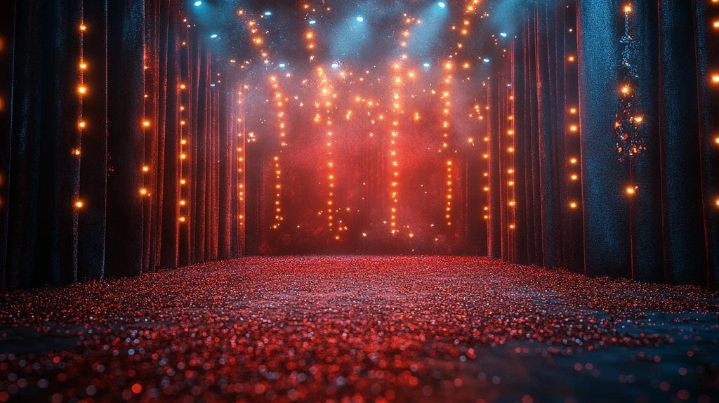 神秘舞台灯光与闪亮