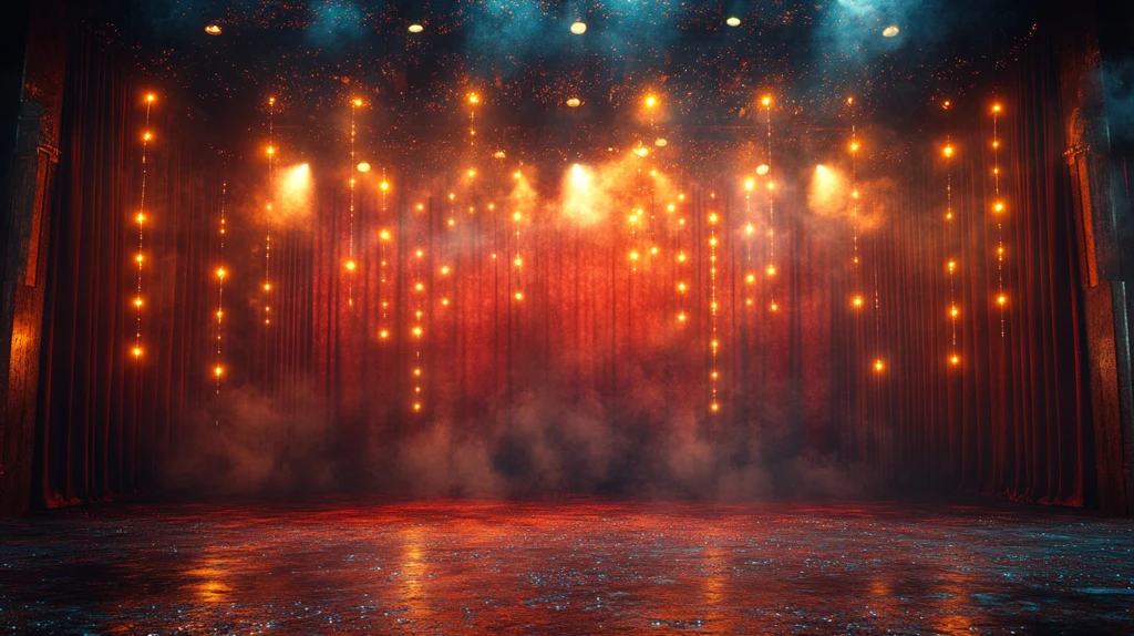 神秘舞台灯光与闪亮