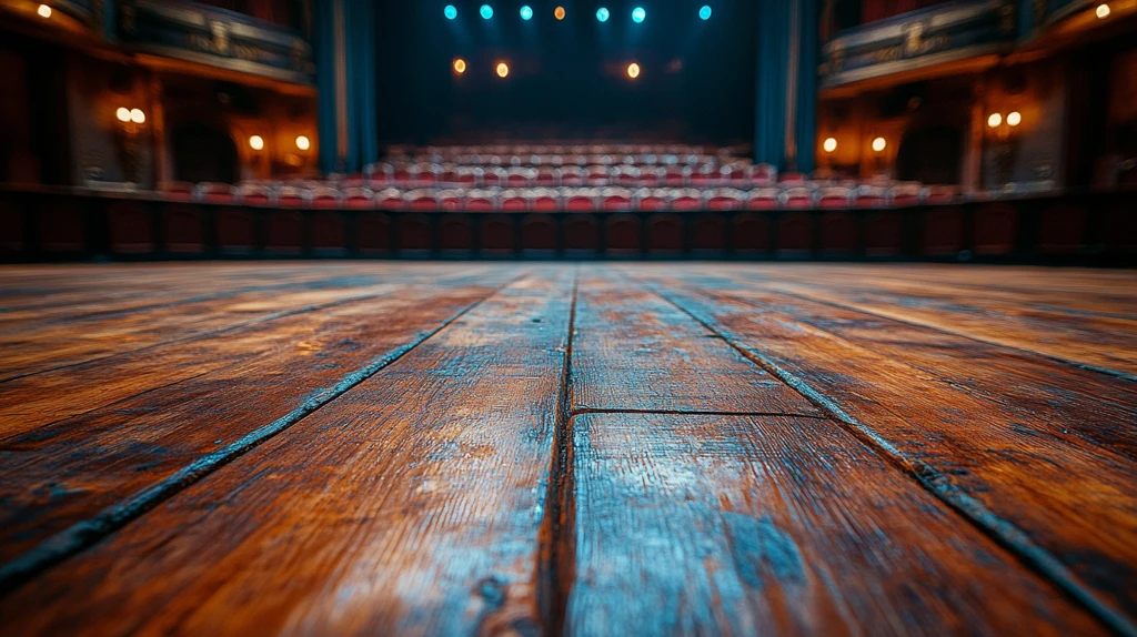 舞台木地板俯瞰空椅
