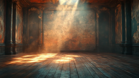 空舞台与复古墙