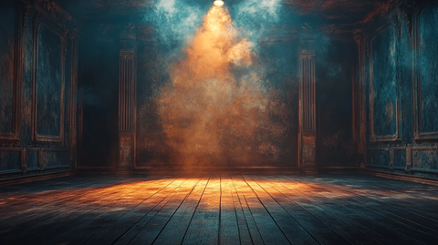 空舞台与复古墙