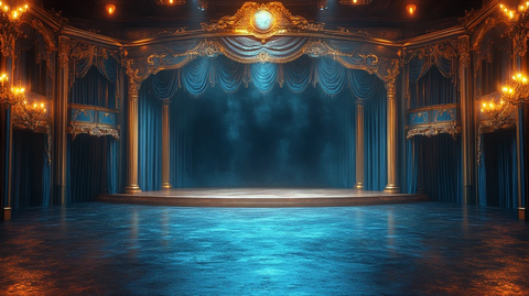 空舞台与金色边缘