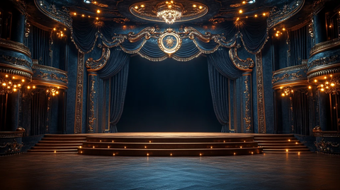 空舞台与金色边缘