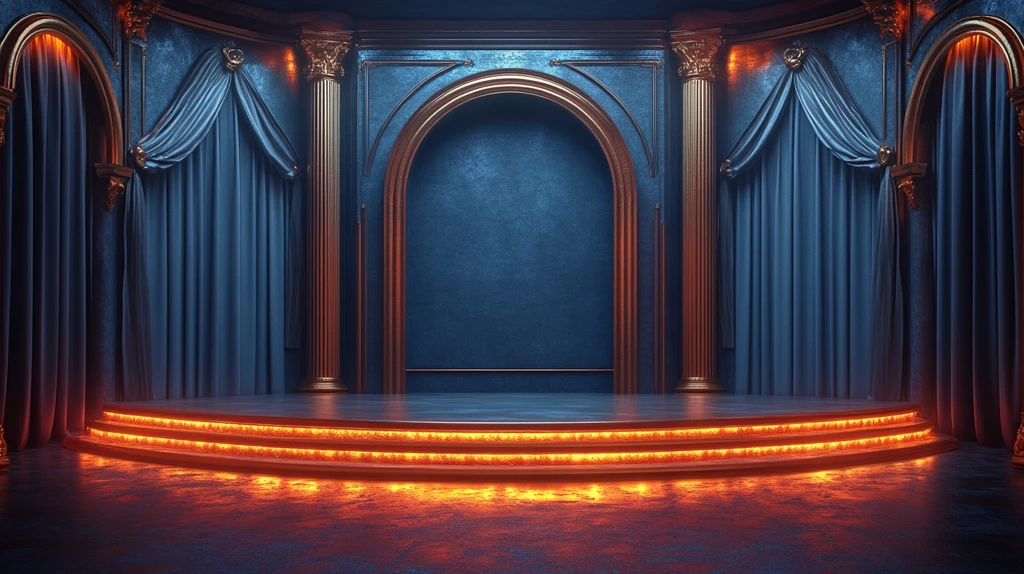 空舞台与金色边缘