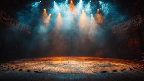 空荡舞台与聚光灯