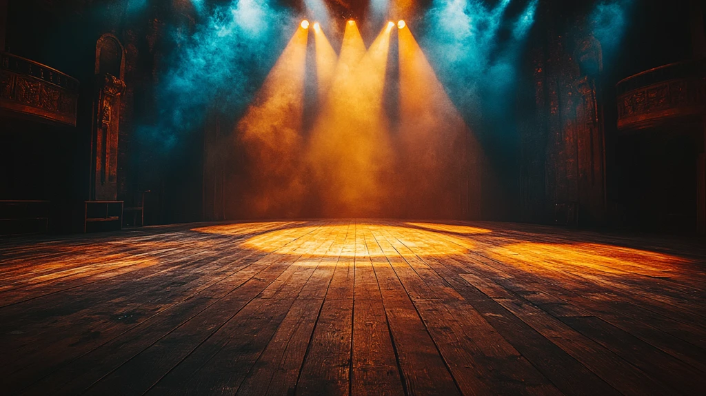 空荡舞台与聚光灯