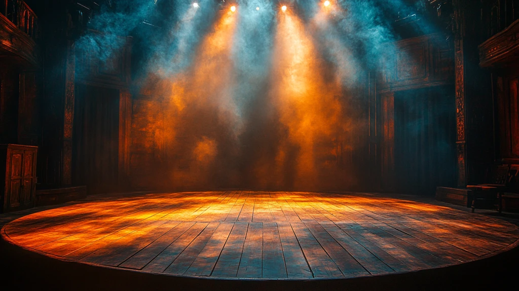 空荡舞台与聚光灯