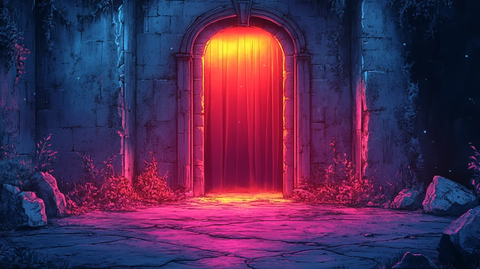 舞台黑红幕布黄灯