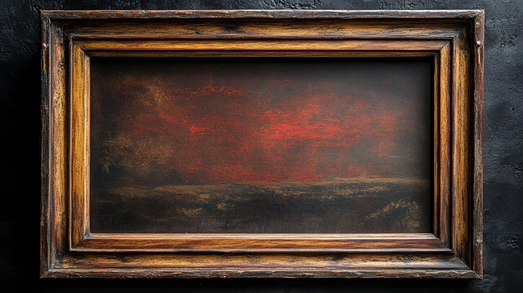 空置复古深色木制相框