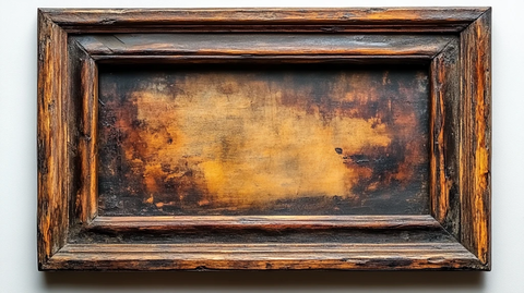 空置复古深色木制相框