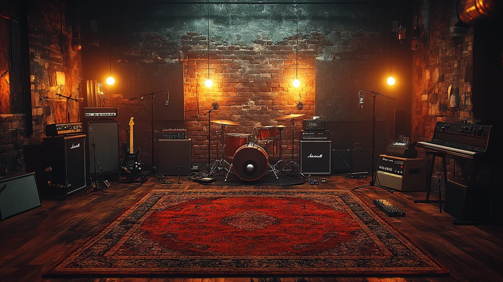 舞台上的麦克风架和踏板