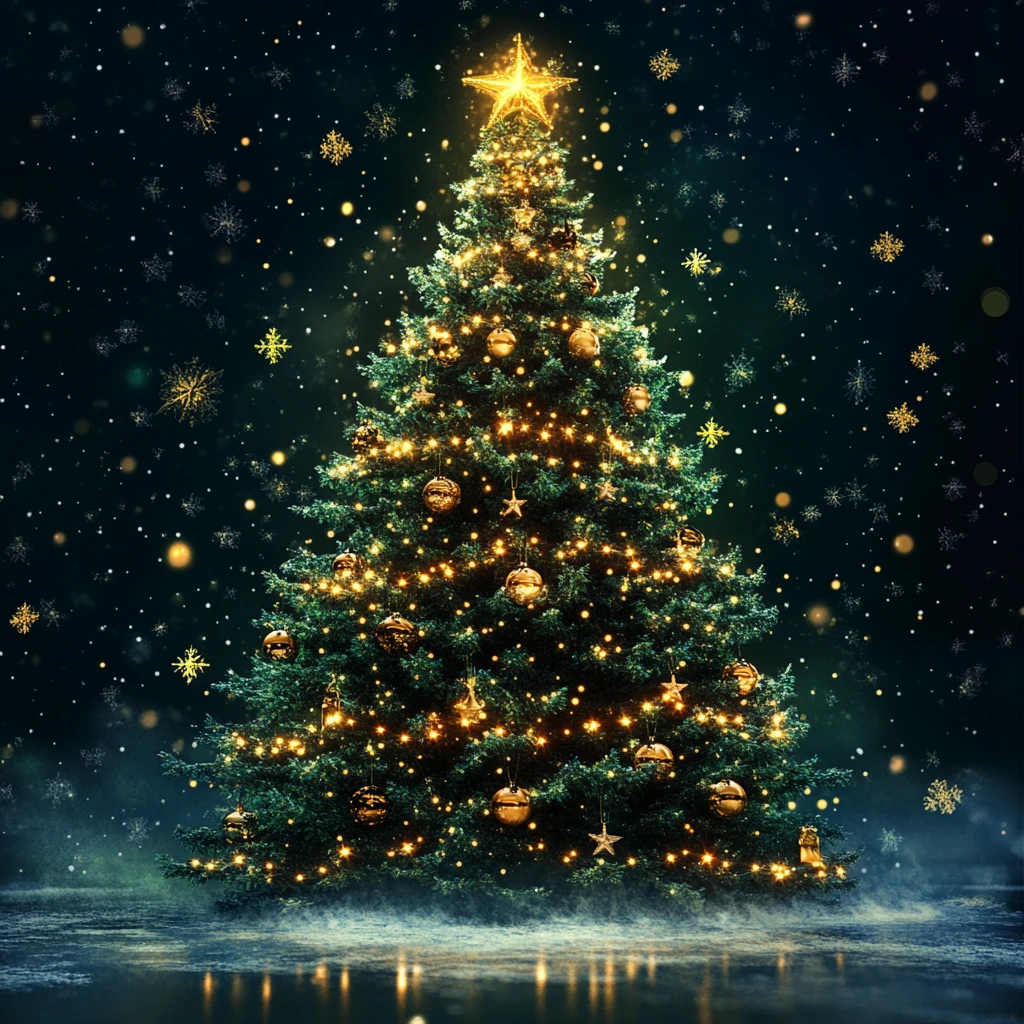 圣诞树创意星光背景