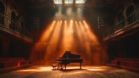 空荡舞台与暗色座椅