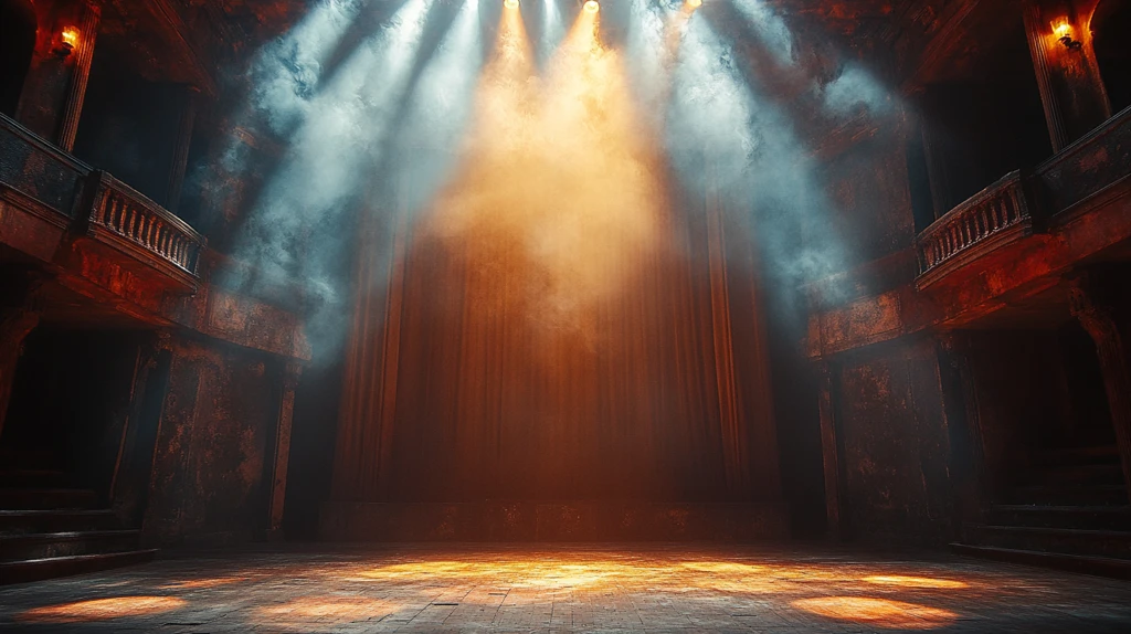 空荡舞台与暗色座椅