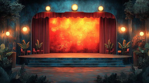 美国风格木偶剧场场景