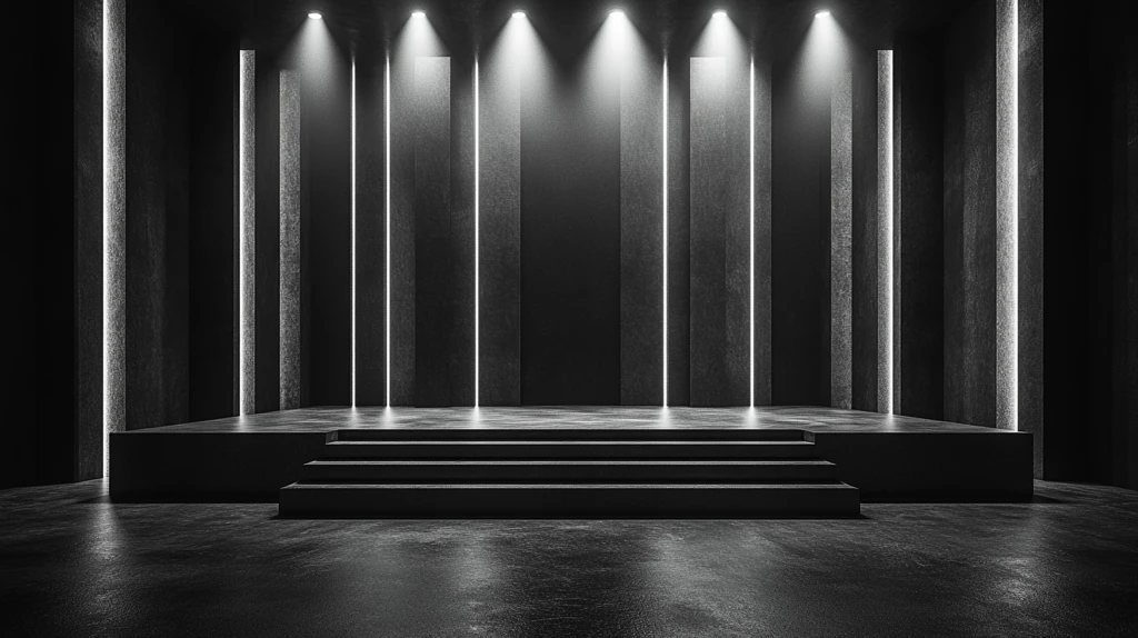 纯黑背景现代舞台基座