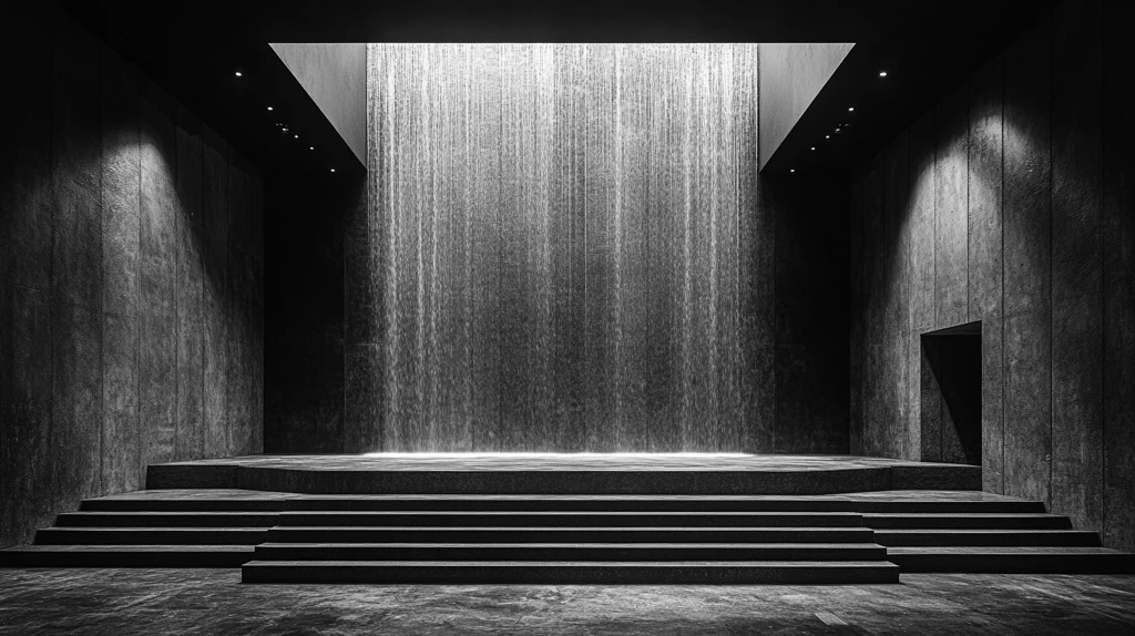 纯黑背景现代舞台基座