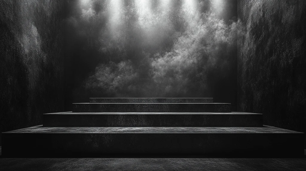 纯黑背景现代舞台基座