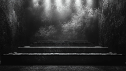 纯黑背景现代舞台基座