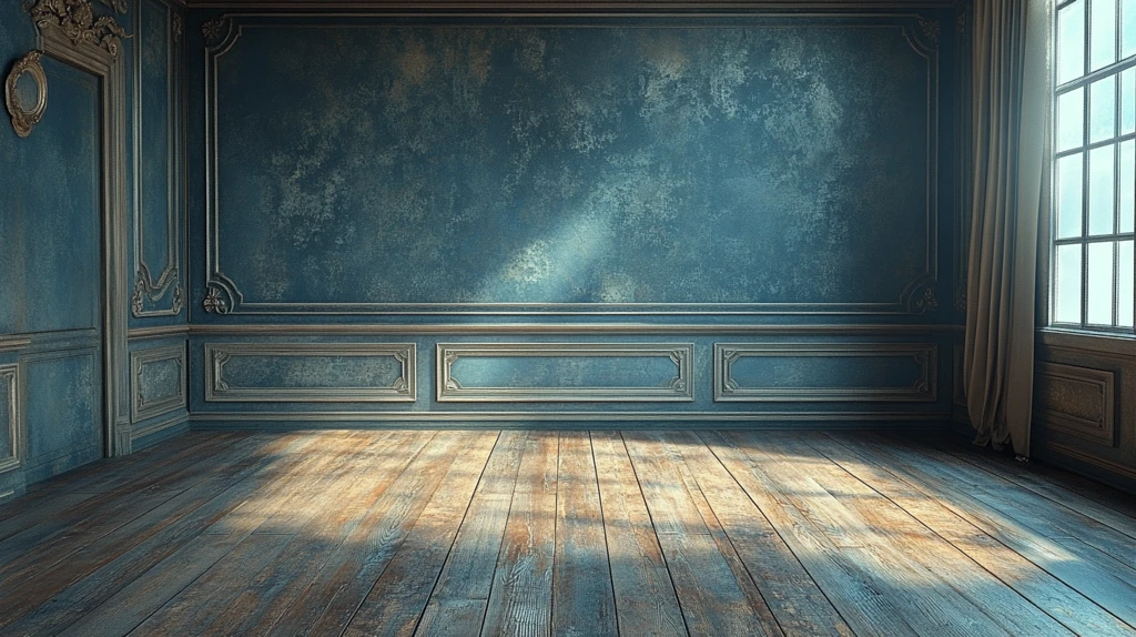 空房间与旧墙纸