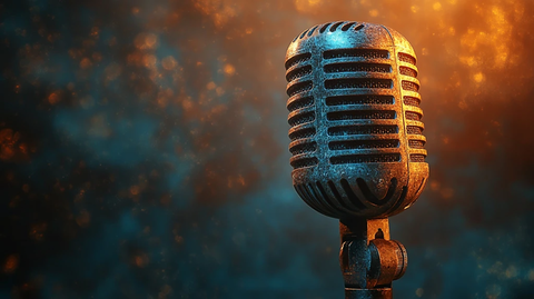 麦克风与暗调背景