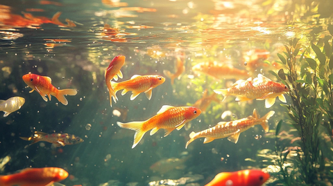 阳光下的锦鲤