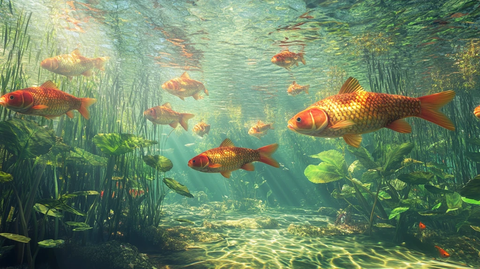 鱼群穿梭水草间