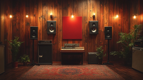 60年代音乐录音室木墙板