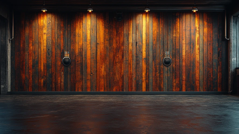 60年代音乐录音室木墙板