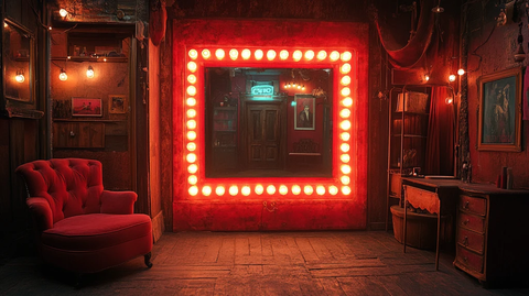 马戏团后台方形镜灯