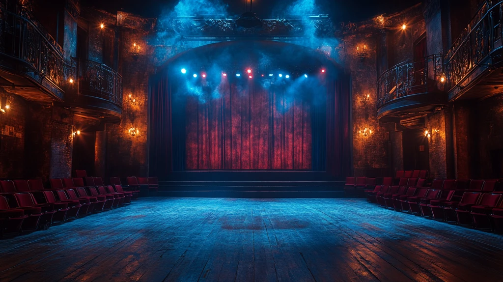 剧院学校假期归来背景图