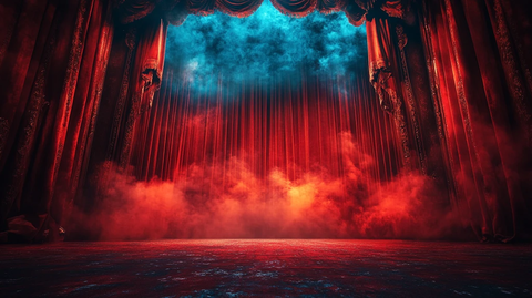 剧院学校假期归来背景图