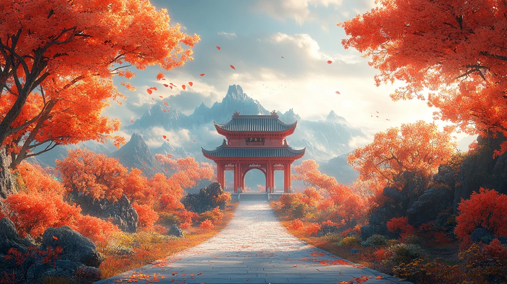 黄色下摆中式舞台幕布