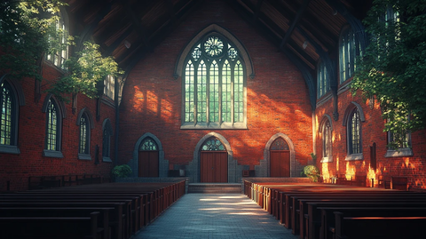 红砖新哥特式学校礼堂