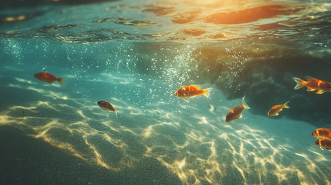 鱼翔浅底背景