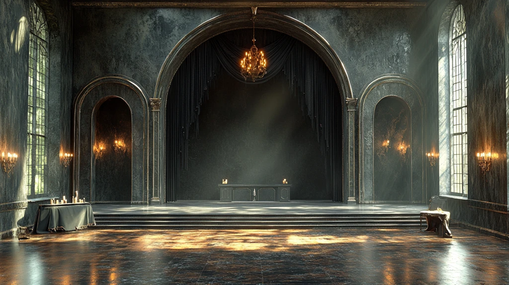 现代黑色巴洛克舞台框架