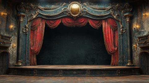 现代黑色巴洛克舞台框架