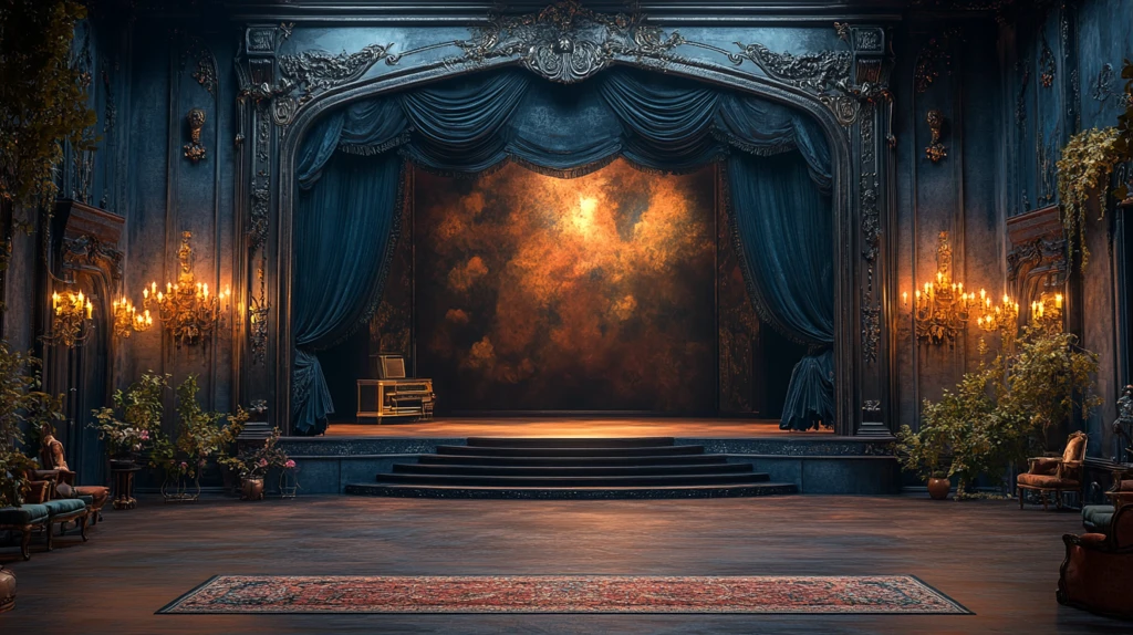 现代黑色巴洛克舞台框架