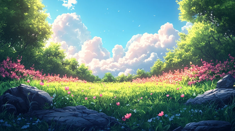 卡通风格渐变舞台