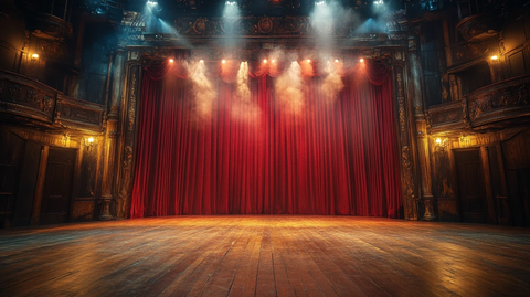 剧场舞台红色幕布