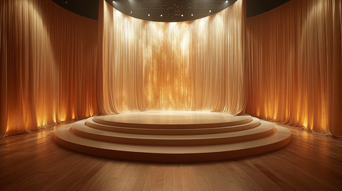 圆形舞台与褶皱幕布