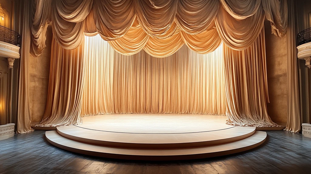 圆形舞台与褶皱幕布