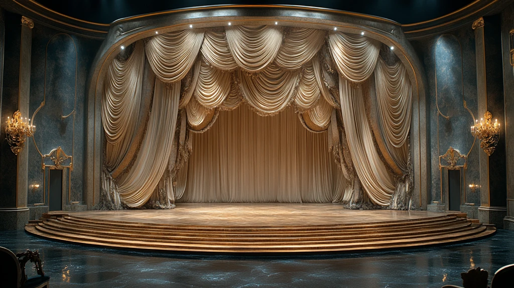 圆形舞台与褶皱幕布