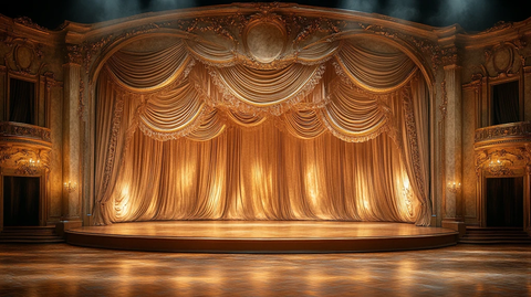 圆形舞台与褶皱幕布