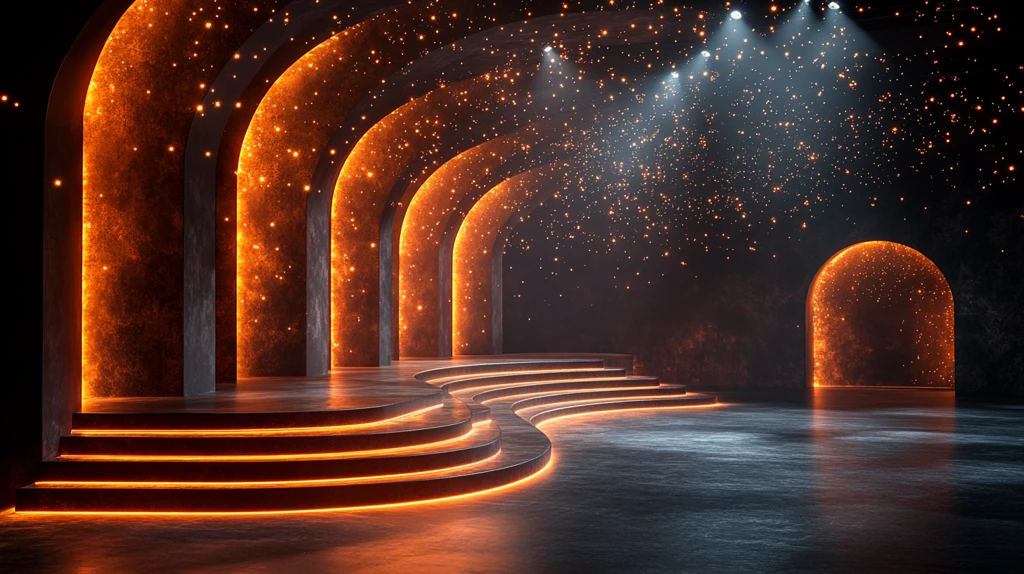 金色弧形舞台设计