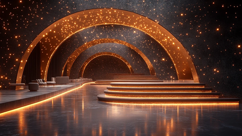 金色弧形舞台设计
