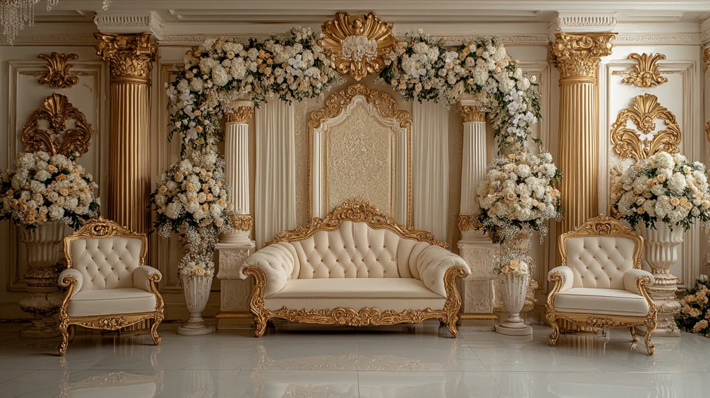 文艺复兴建筑婚礼装饰背景