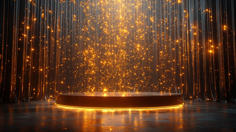 金色舞台与黑色幕布